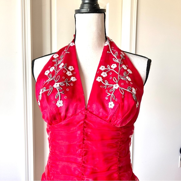 Vintage PHILiP DECAPRIO Embellished Halter Pin Up Formal Dress—SZ. 8 - Picture 3 of 17